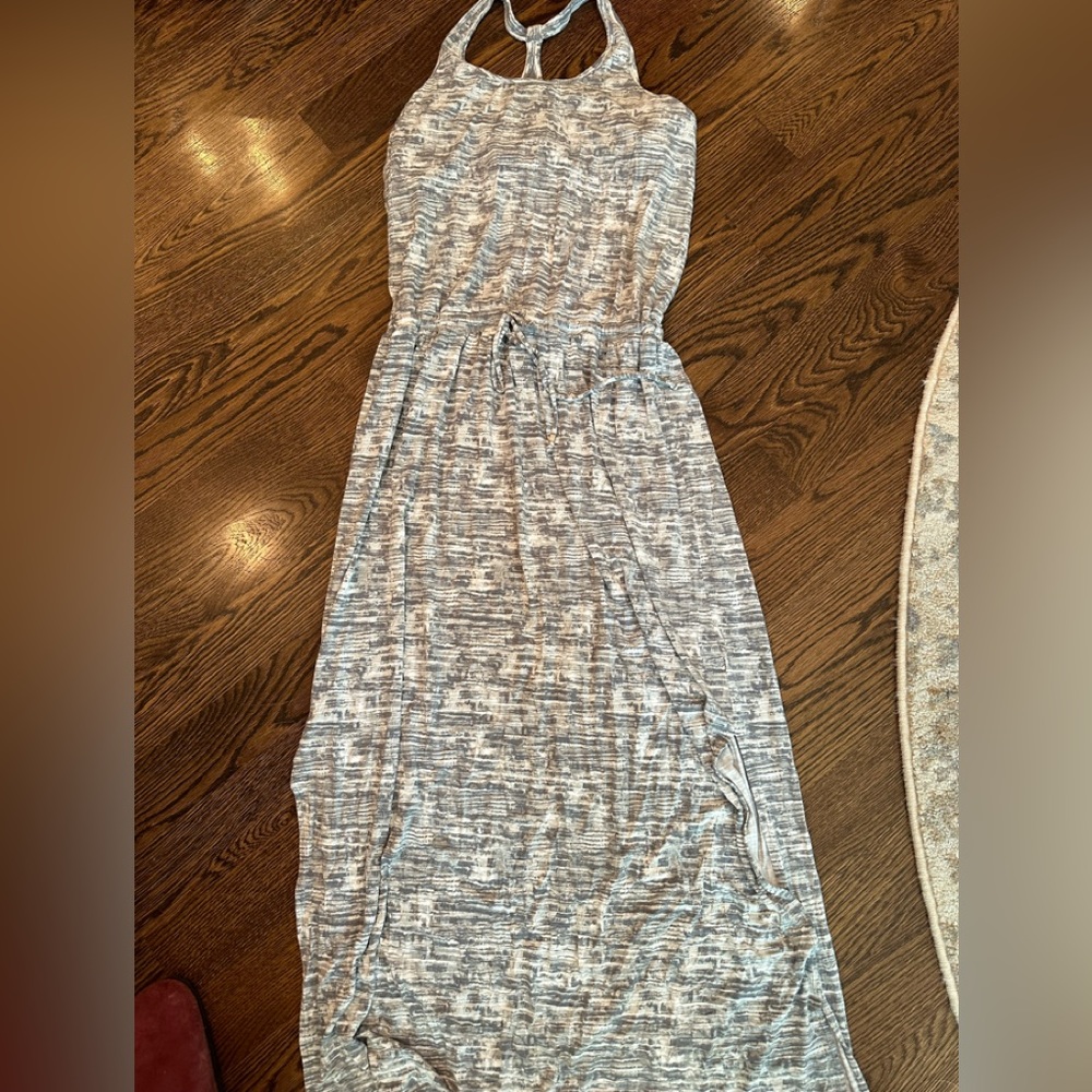 Athleta Textured Gray Maxi Dress